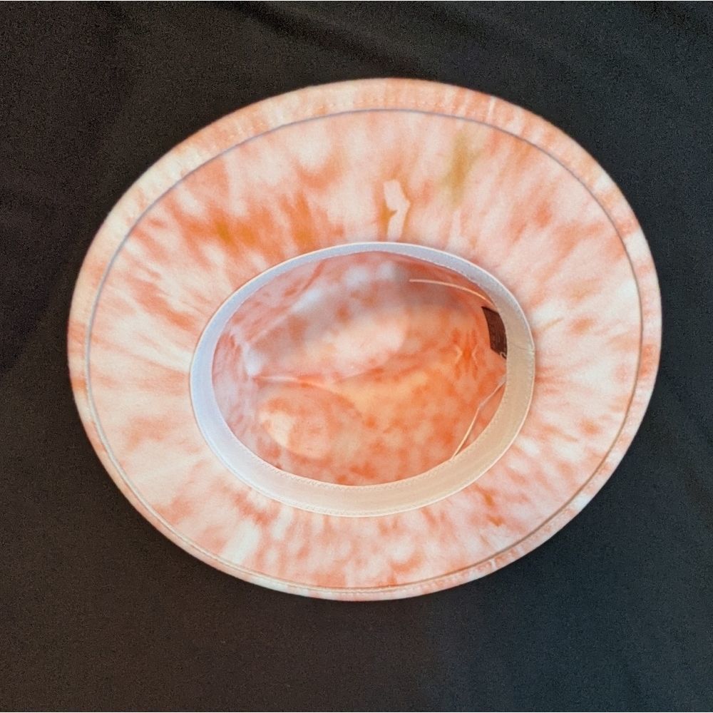 Tie Dye Orange and Cream Fedora - Picture 3 of 3